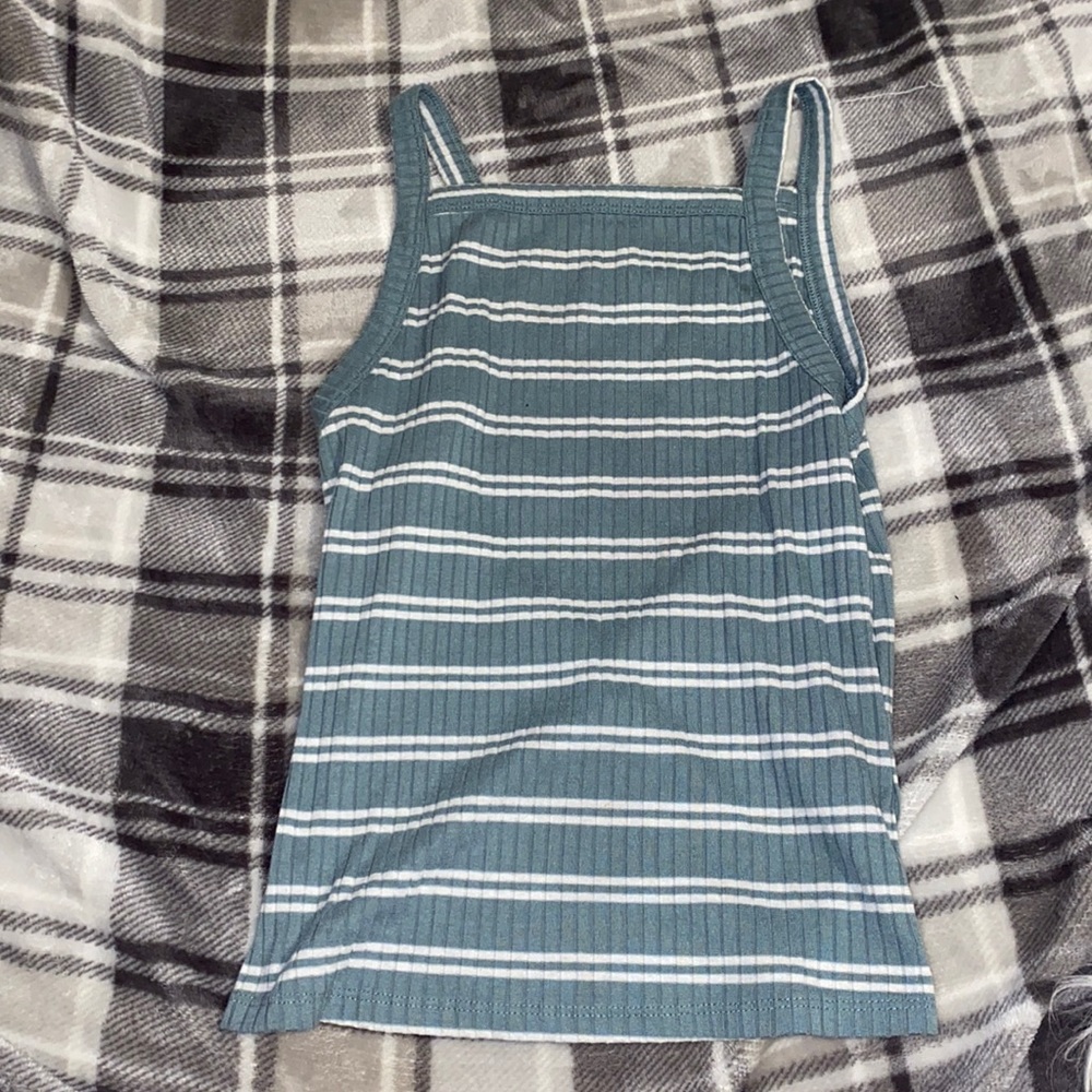Green\white tank top